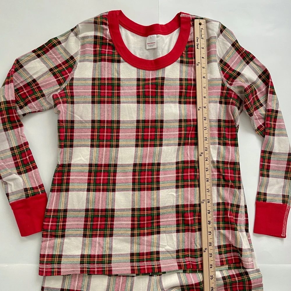 Hanna Andersson Organic Cotton Soft Plaid Matching Pajama Set Women Size XLarge